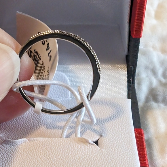 Natural Diamond ring, sterling silver, SS I3/I-J band/ size 7 - Picture 2 of 8